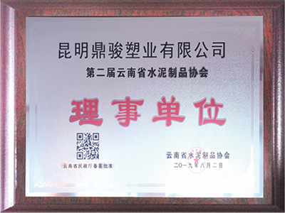 鼎駿-云南省水泥制品協(xié)會理事單位證書