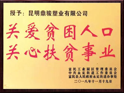 鼎駿關愛扶貧事業(yè)榮譽